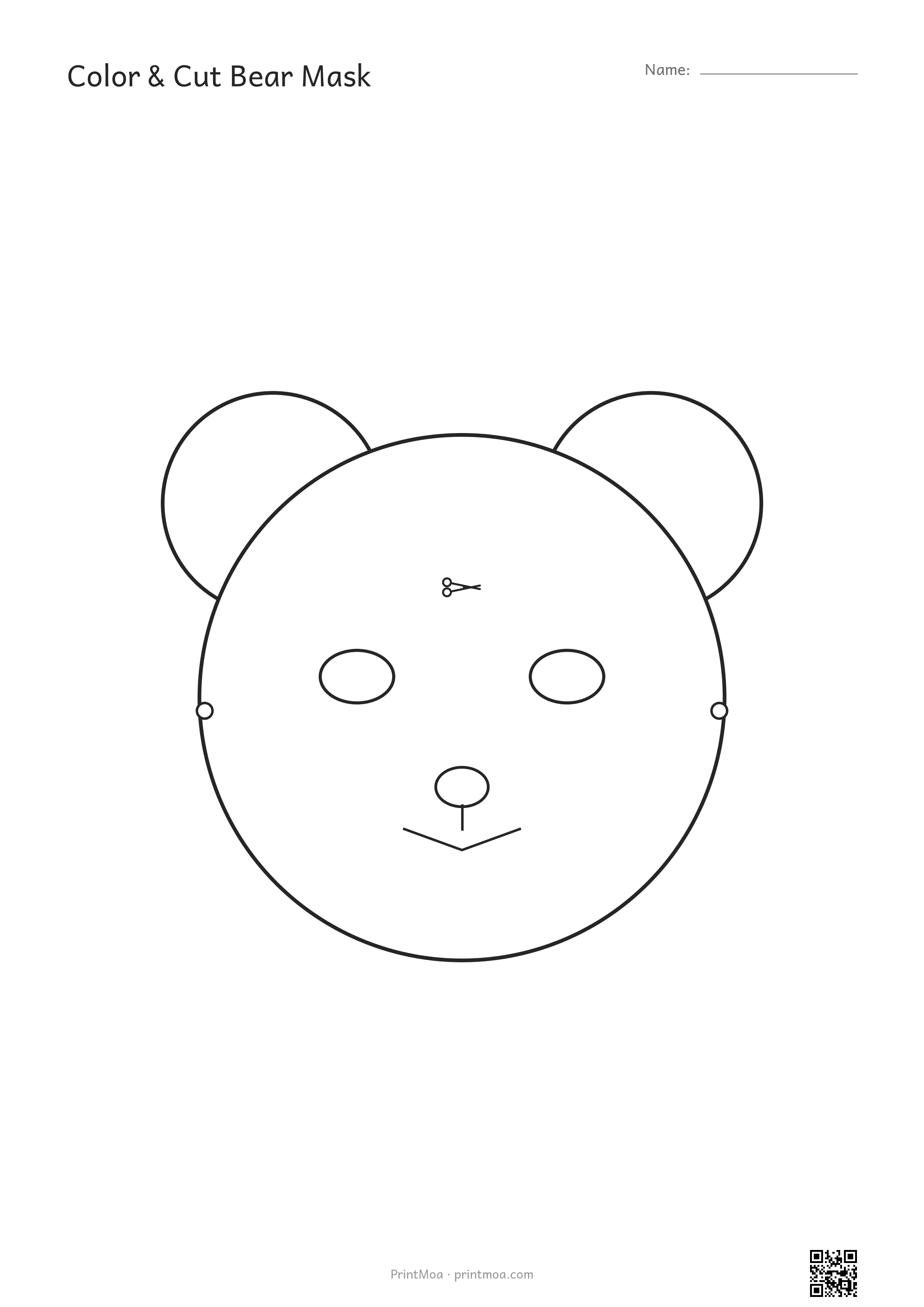 색칠해서 오리는 곰 가면